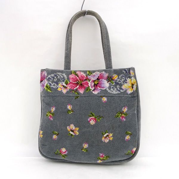 FEILER / フェイラー □トートバッグ グレー シュニール織 花柄
