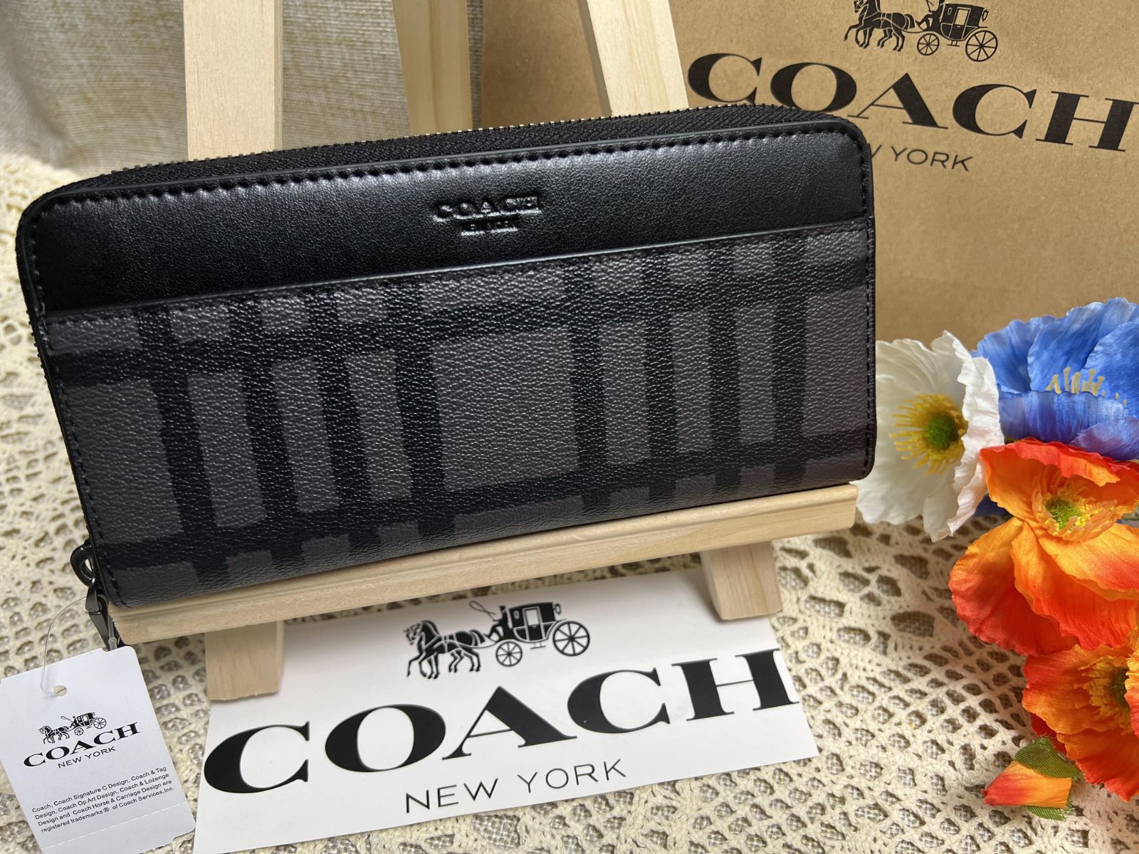 COACH 財布 コーチ 長財布 アコーディオン ラウンドファスナー