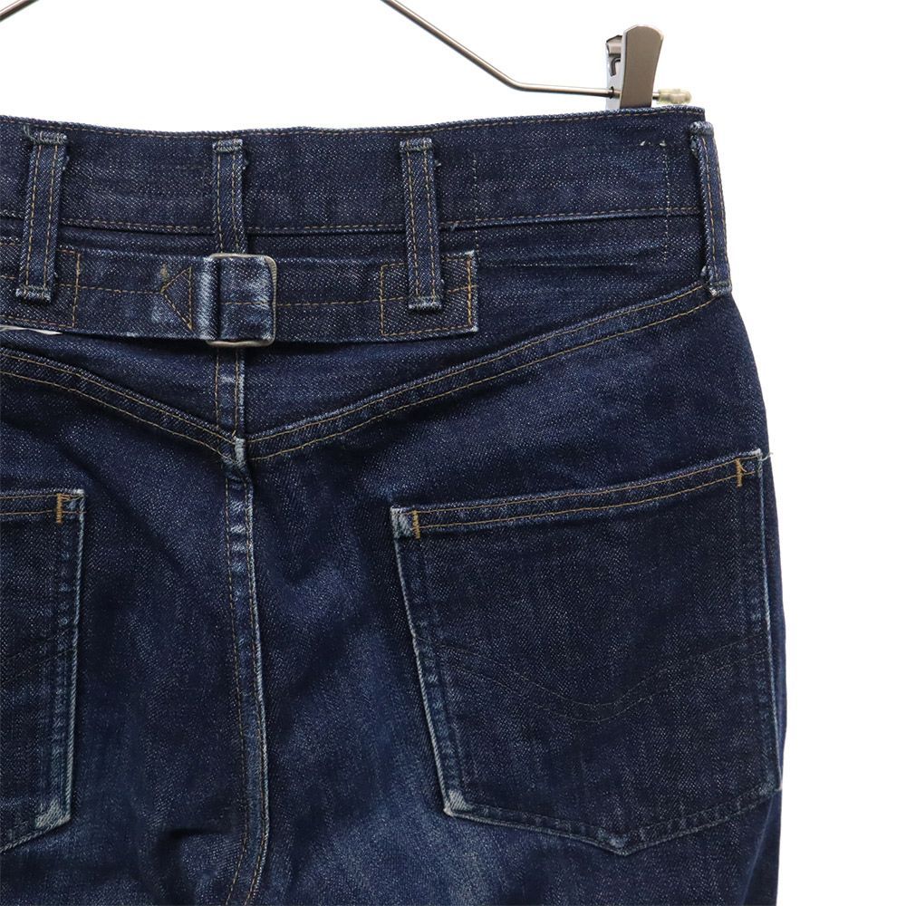 エムエイチエル ストレート デニムパンツ w28 ネイビー MHL ボタンフライ シンチバック マーガレットハウエル ジーンズ レディース 【中古】  【240228】