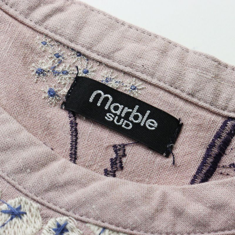 2019SS マーブルシュッド marble SUD EMB アジサイ 刺繍ブラウス