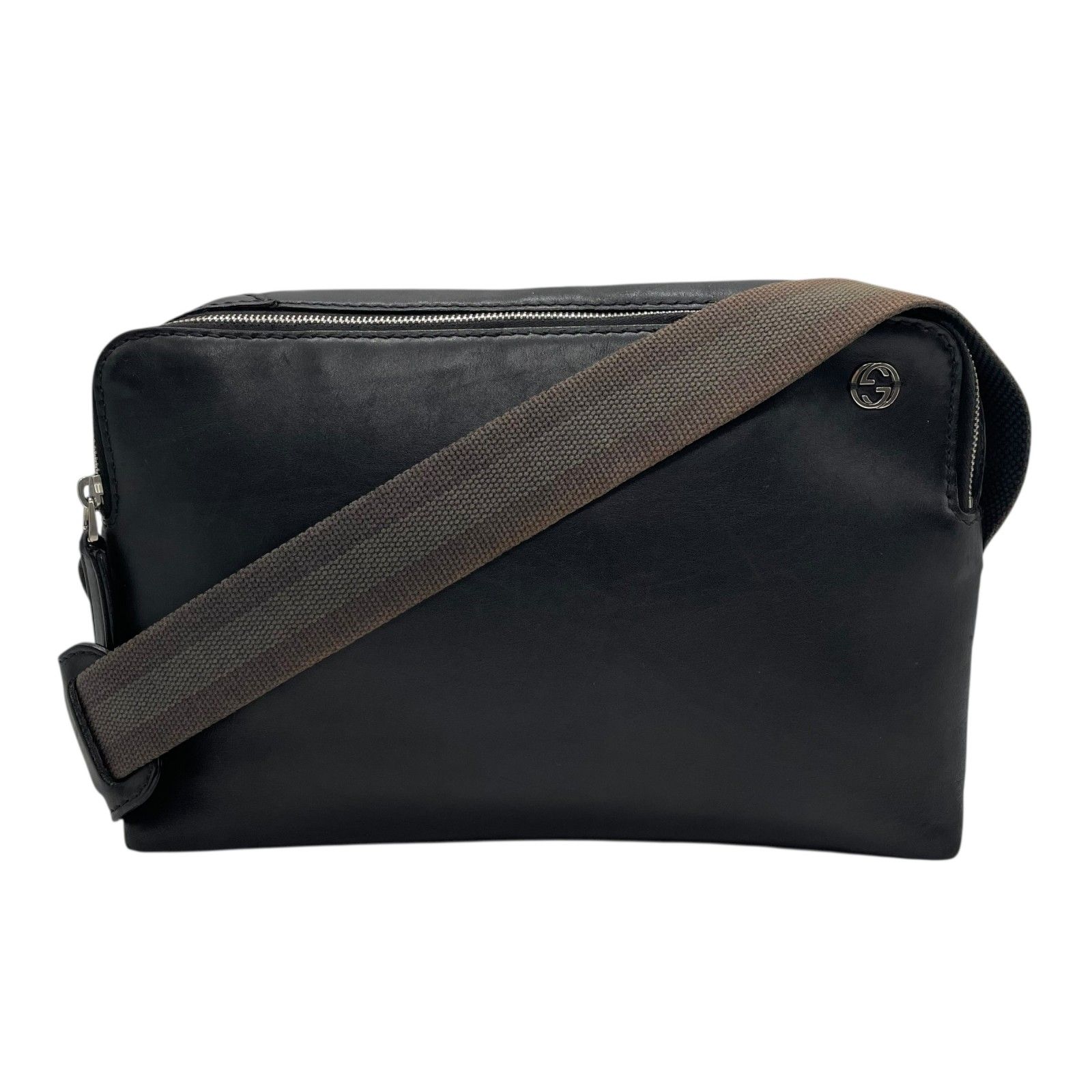 美品 GUCCI グッチ インターロッキングG ブラック 黒 シルバー金具 