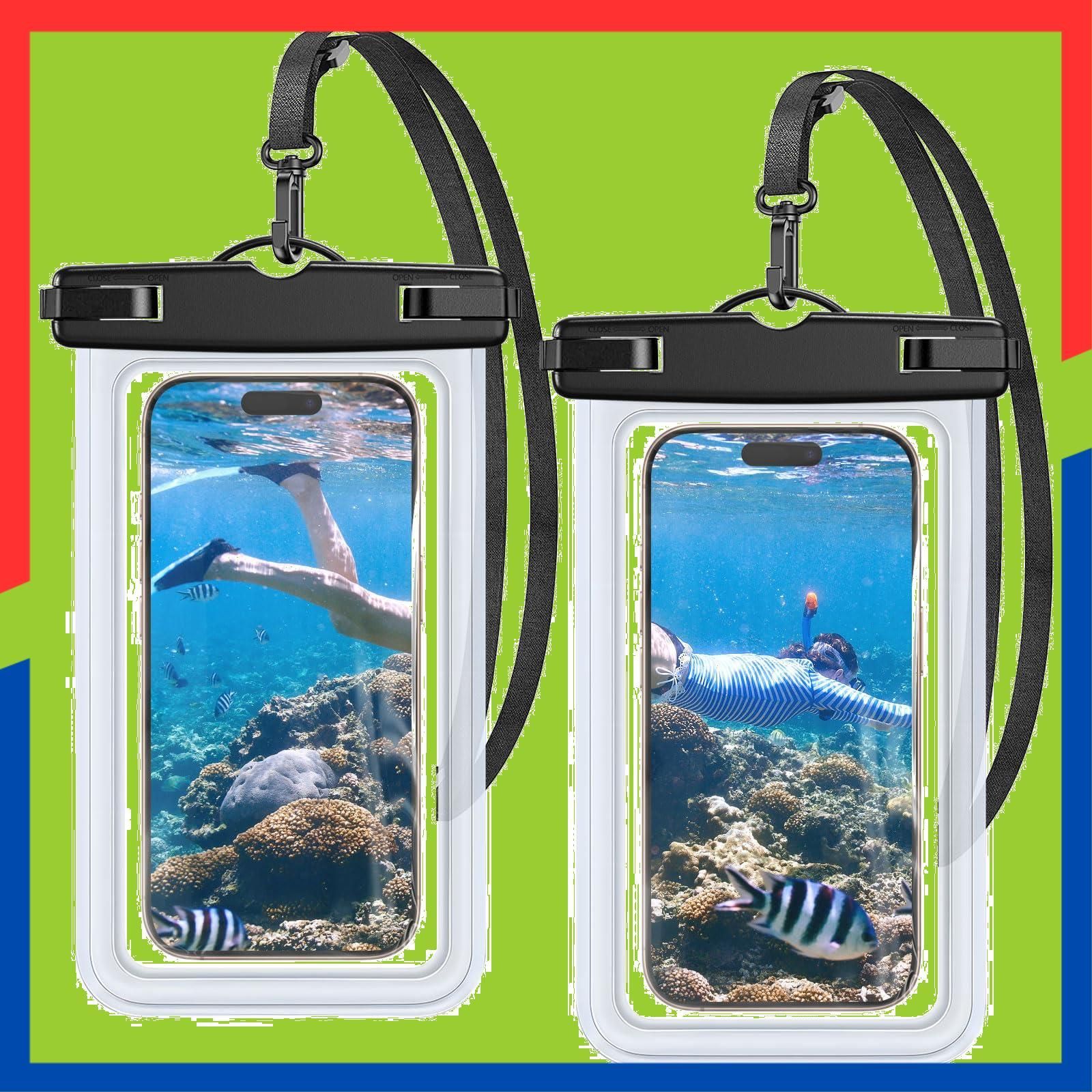 【即日発送】防水ケース 海 【2枚セットu0026熱圧技術】スマホケース IPX8認定 スマホ 水中・水上で操作できる 良いタッチ感度 指紋認証/顔認証 ロックがしやすい サイドボタンが押しやすい 