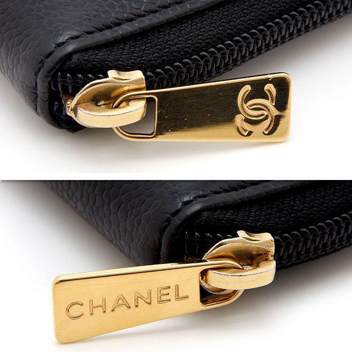 中古良品】シャネル 長財布 キャビアスキン ラウンドファスナー ロングウォレット A13228 ブラック CHANEL イタリア製 ブランド財布  レディース 黒 レザー 革財布 - メルカリ