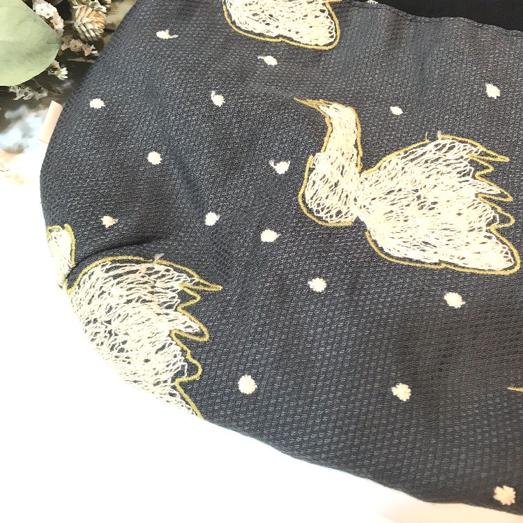 別底巾着バッグ　ミナペルホネン　ハンドメイド　swan 別底巾着バッグ ミナペルホネン ハンドメイド swan