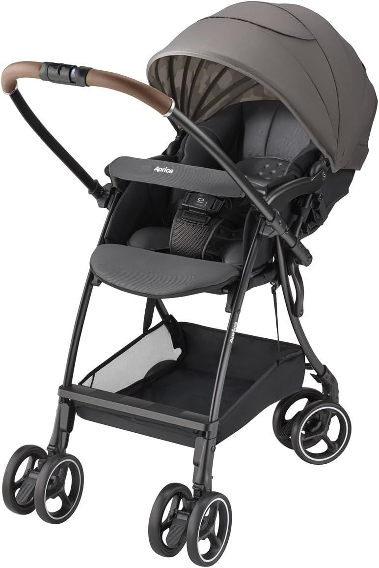 アウトレット Aprica アップリカ A型ベビーカー ラクーナエアープラス 1か月～36か月まで 軽量 両対面 オート4輪 グレー 2025年モデル ‎2202773 展示品|送料無料|