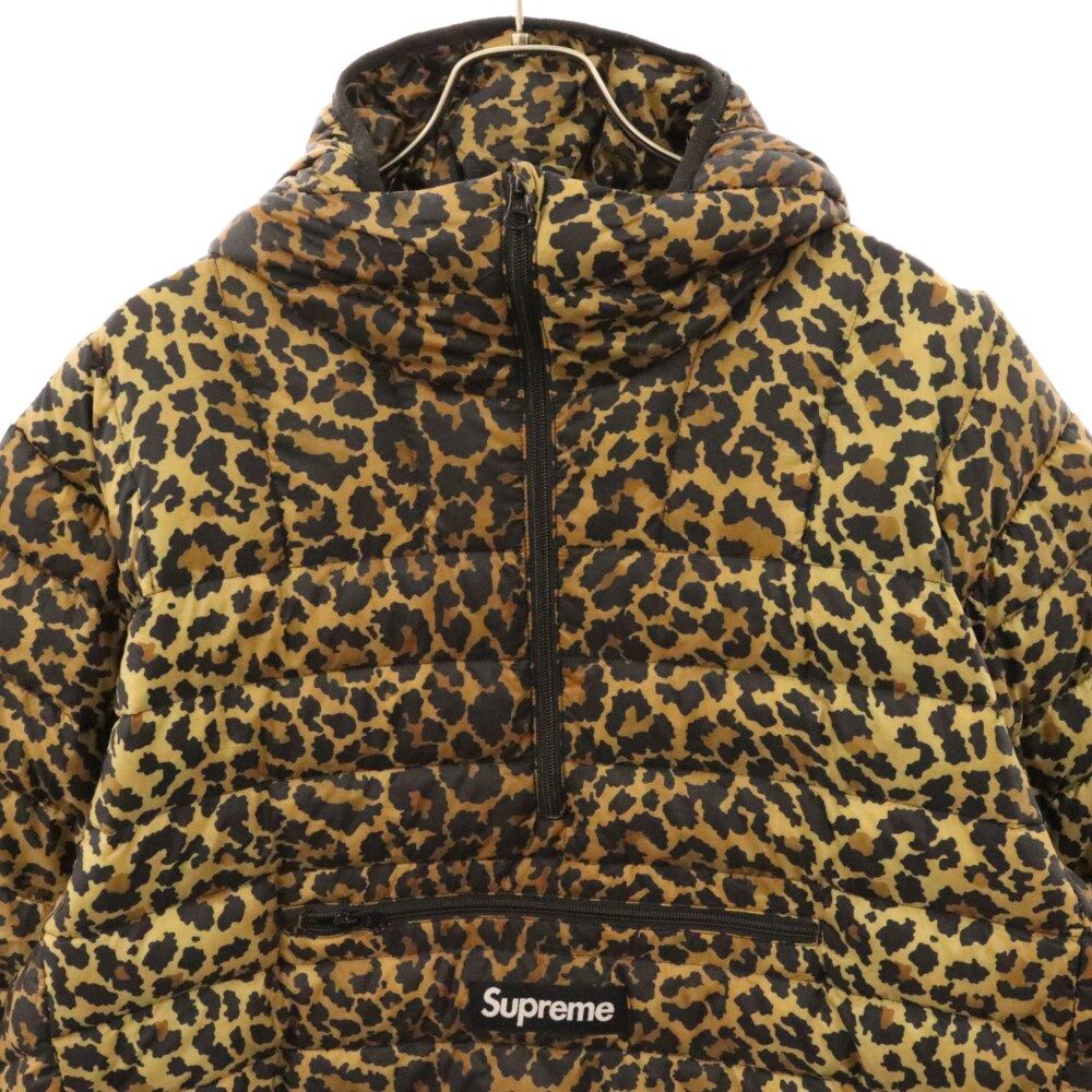 SUPREME (シュプリーム) 21AW Micro Down Half Zip Hooded Pullover Leopard  マイクロダウンハーフジッププルオーバー レオパード柄フーデッドダウンジャケット ブラウン - メルカリ