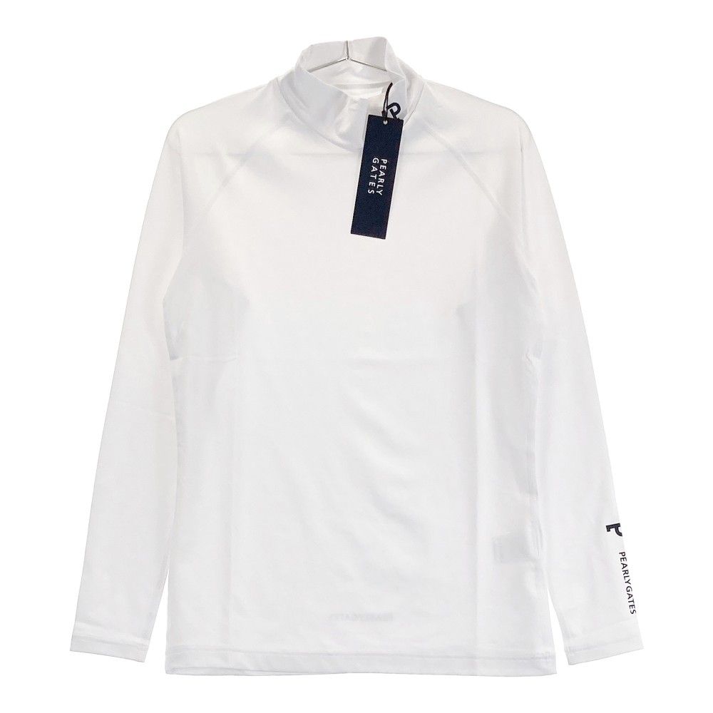 サイズ：4 PEARLY GATES パーリーゲイツ 2023年モデル ハイネック長袖Tシャツ ホワイト系 [240101323588]# ゴルフウェア メンズ ストスト