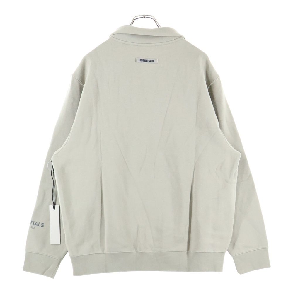 FEAR OF GOD ESSENTIALS フィアオブゴッド エッセンシャルズ HALF ZIP SWEAT POLO SHIRT ラバーロゴ ハーフジップ スウェットポロシャツ ベージュ