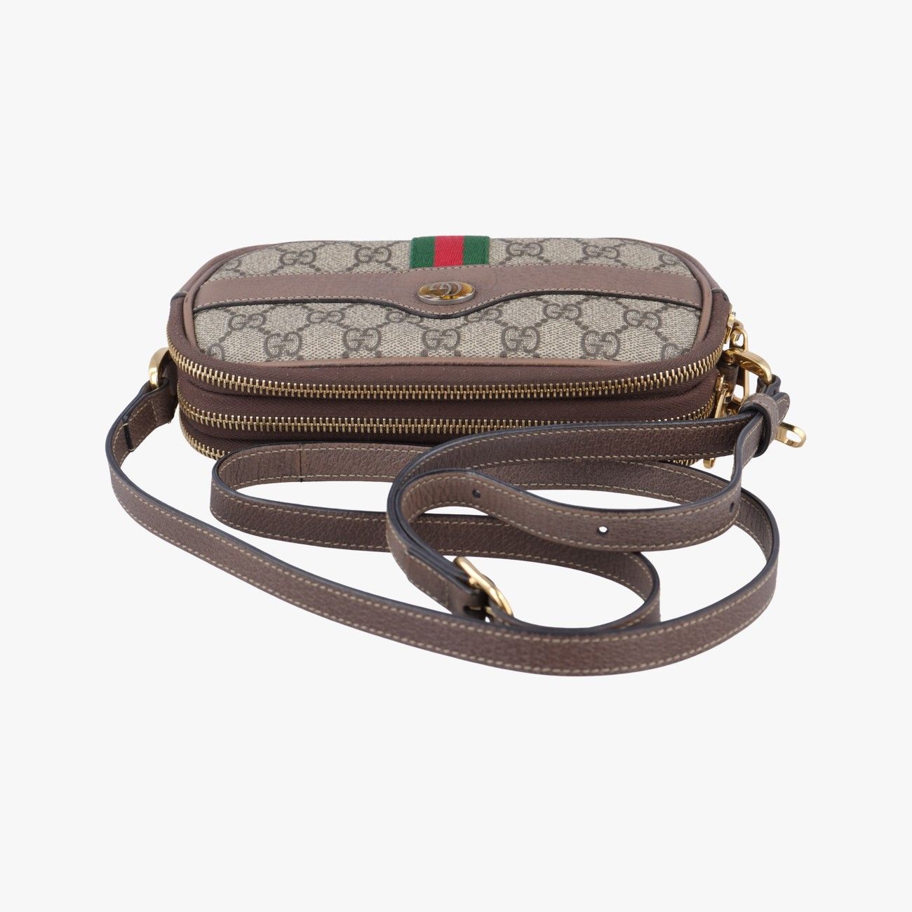 グッチGucciオフィディアブラウンPVCコーティングキャンバス×レザー546597
