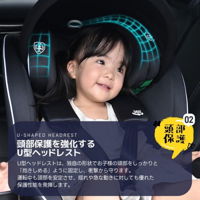 R129適合 チャイルドシート 新生児 ISOFIX 0歳～12歳頃 360度回転式 ジュニアシート 洗える キャノピー 40～150cm キッズ ベビー 帰省 孫 BRIGHTFACE_UK