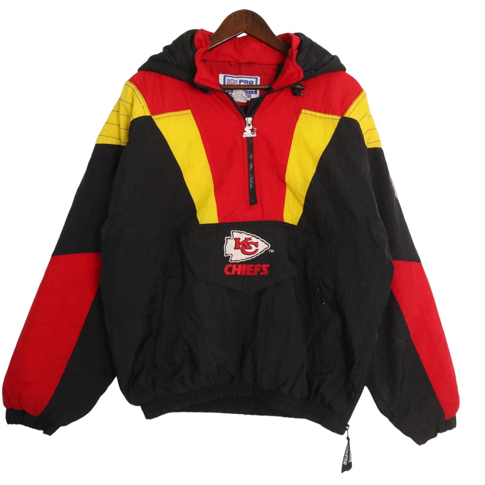 STARTER スターター NFL カンザスシティ・チーフス スタジアムジャケット プロチーム ブラック (メンズ M) 中古 古着 A2399