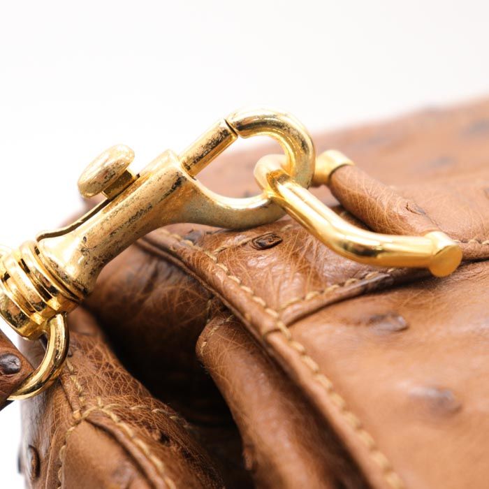 ピエールカルダン ショルダーバッグ オーストリッチ型押し 伊製