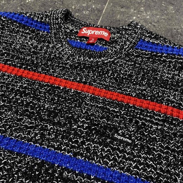 24AW シュプリーム　ワッフル　セーター　スモールボックスロゴ　ブラック　L Supreme - SUPREME シュプリーム 24AW Waffle Small Box Sweater