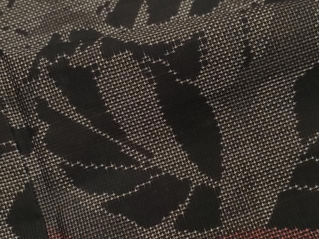 平和屋着物○本場大島紬 9マルキ 泥染め 草花文 正絹 逸品 CAAQ9168vf