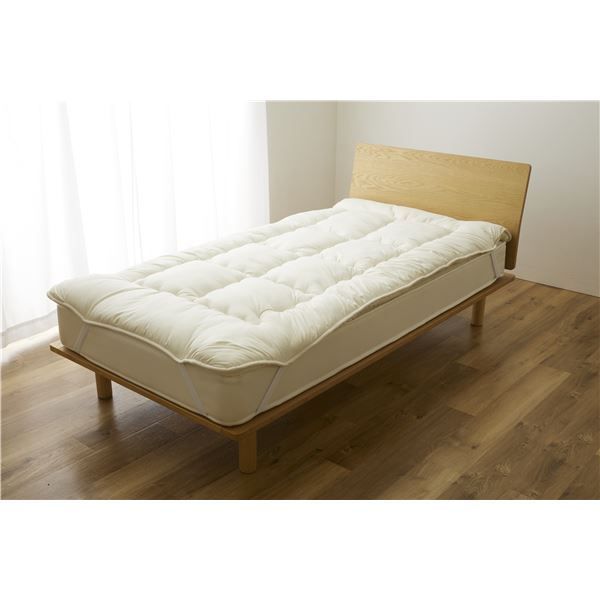 Sleep Niceday フランス産ウォッシャブルウール100%使用した 増量プレミアムベッドパッド 日本製・消臭・吸湿   シングル（S） アイボリー
