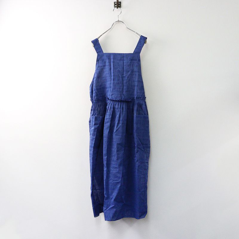 2025SS ジェーンマープル Jane Marple Sheer logos apron dress シアー ロゴ エプロン ドレス M|ブルー 2400014401998