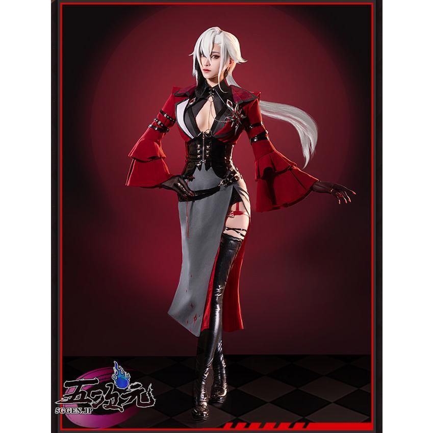 ベ*。様 【基萌製発光神の目】　原神　召使　アルレッキーノ　コスプレ　衣装　L 原神 アルレッキーノ 召使 コスプレ衣装 - Costowns