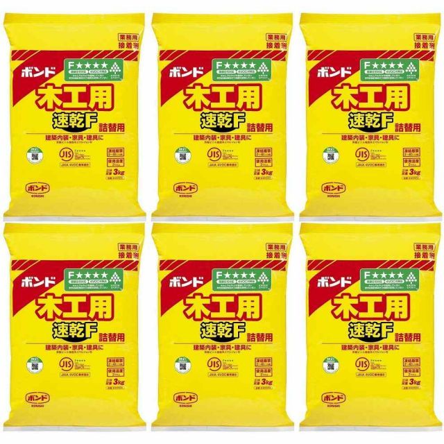 コニシ - ボンド 木工用 速乾F 袋 3kg 6個セット