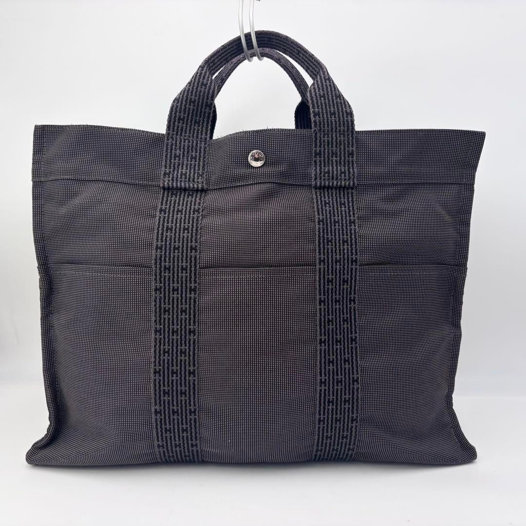 ★HERMES　エルメス エールライン MM トートバッグ カデナ(鍵付き) エルメス エールライン MM トートバッグ グレー系 鞄 カバン