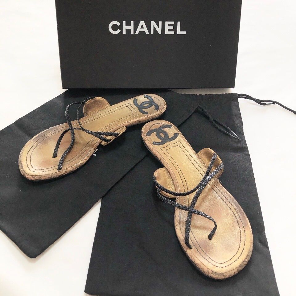 CHANEL シャネル フラットサンダル ココマーク ペタンコ ビーチ