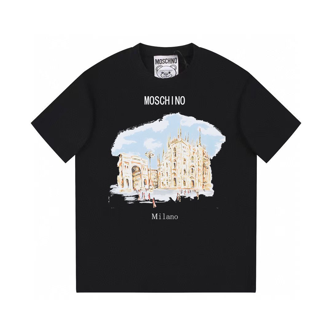 Moschino モスキーノ キャッスル プリント 半袖 Tシャツ