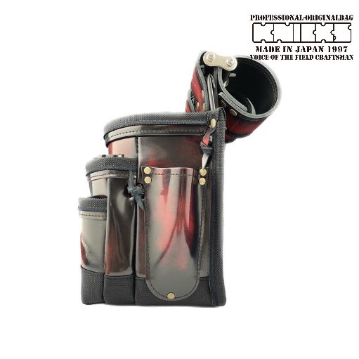 KNICKS】ニックス アドバンガラス革 3段 腰袋 赤 レッド チェーン 