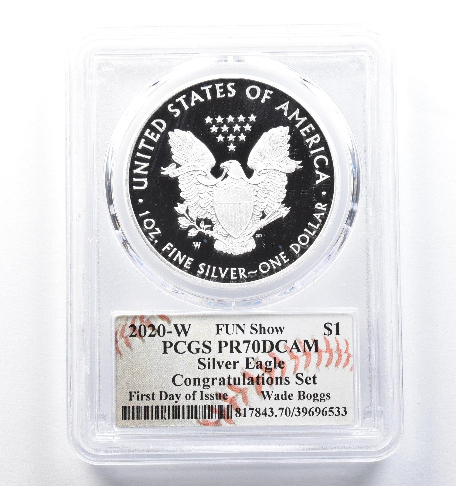 希少！イーグル銀貨 トランプ大統領 2020-W PCGS PR70DCAM 2020-W アメリカンシルバーイーグル Congratulations Boggs FDOI