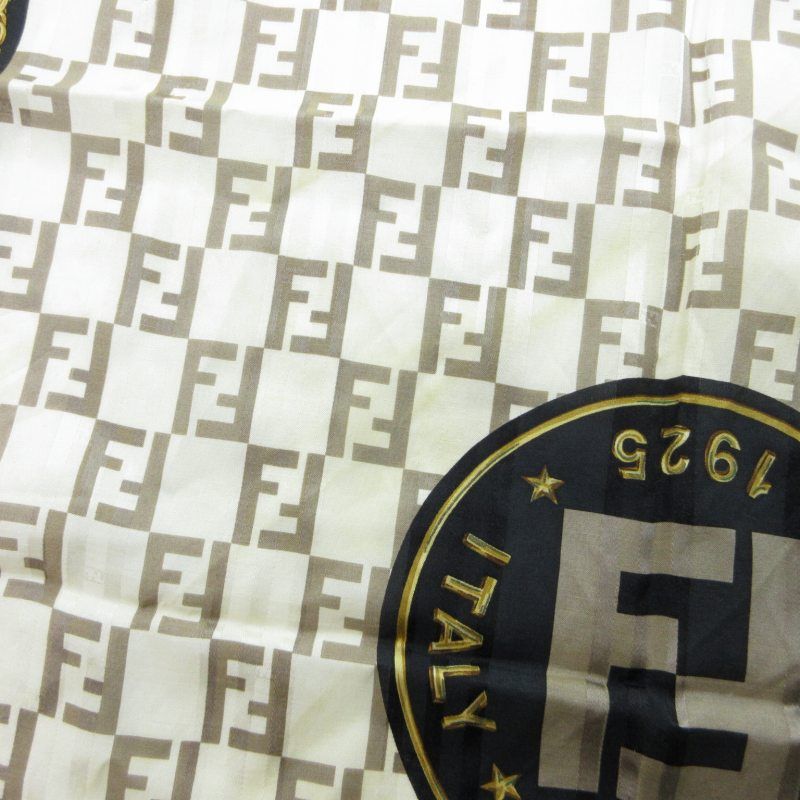 美品 FENDI フェンディ ウール ズッカ ブラウン チェック マフラー 希少 フェンディ ズッカ柄 マフラー ヴィンテージ ブラウン