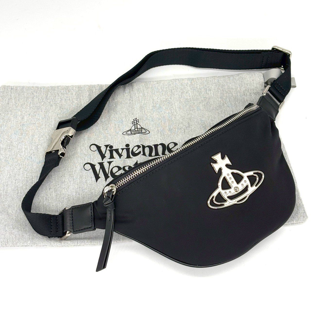 感性で魅せるモード Vivienne Westwood ヴィヴィアンウエストウッド ヒルダスモールバムバッグ ボディバッグ ナイロン リサイクル素材 オーブ ブラック