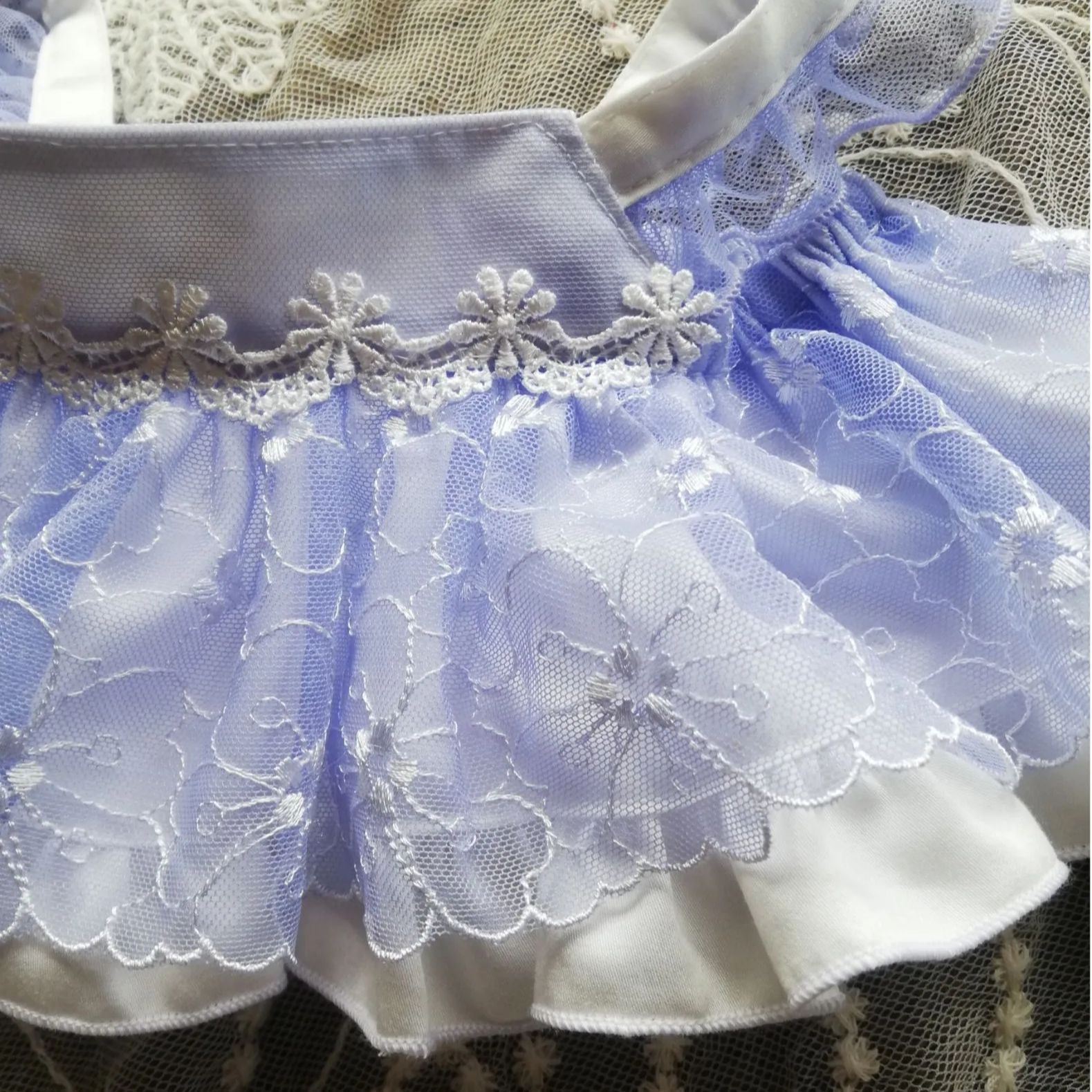 LOVOT ラボット服【再販】 水色レースドレス ふわふわ