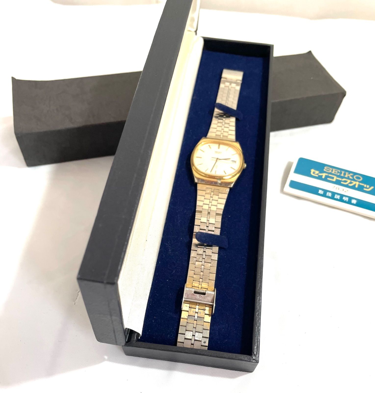 箱入り セイコー SEIKO クォーツ 3針 デイト 7832-5010 ゴールド 男性 