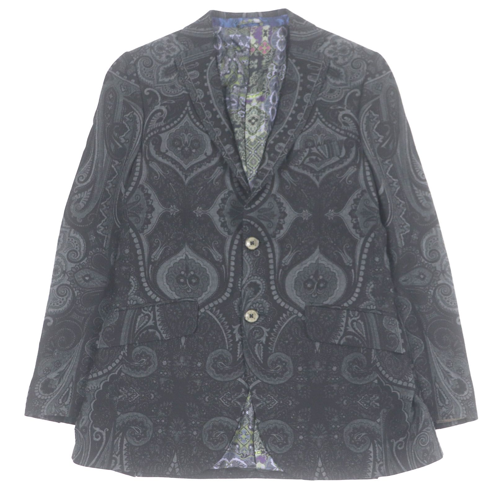 極美品　ETRO エトロ テーラードジャケット ペイズリー 総柄 シルク　44 極美品□ETRO エトロ ペイズリー 総柄 裏シルク100％ シングル