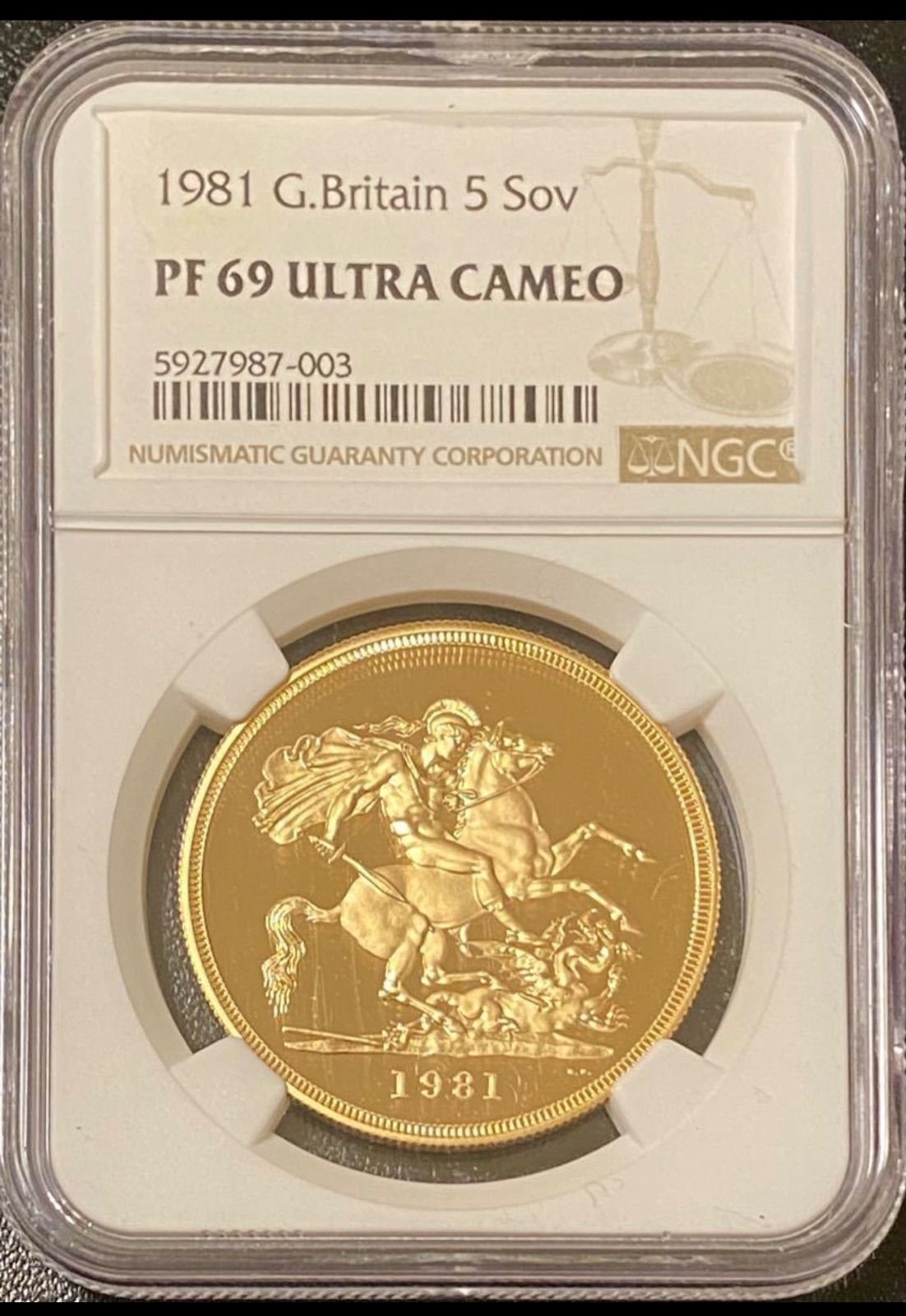 イギリス 金貨1981 5ポンド(5ソブリン)39.94g NGC PF69UC - メルカリ