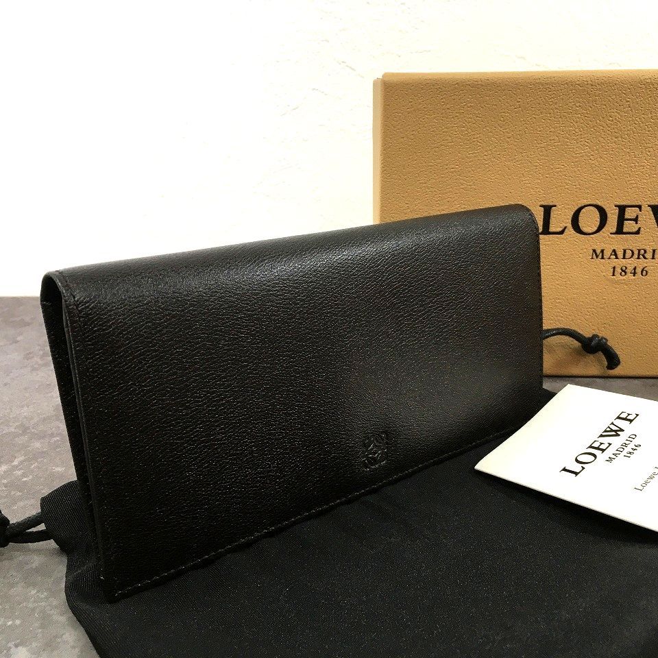283 送料込み ♥品 LOEWE 長財布 ダークブラウン アナグラム き