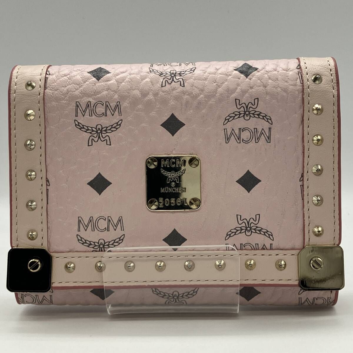 MCM エムシーエム ヴィセトス 三つ折り財布 ピンク