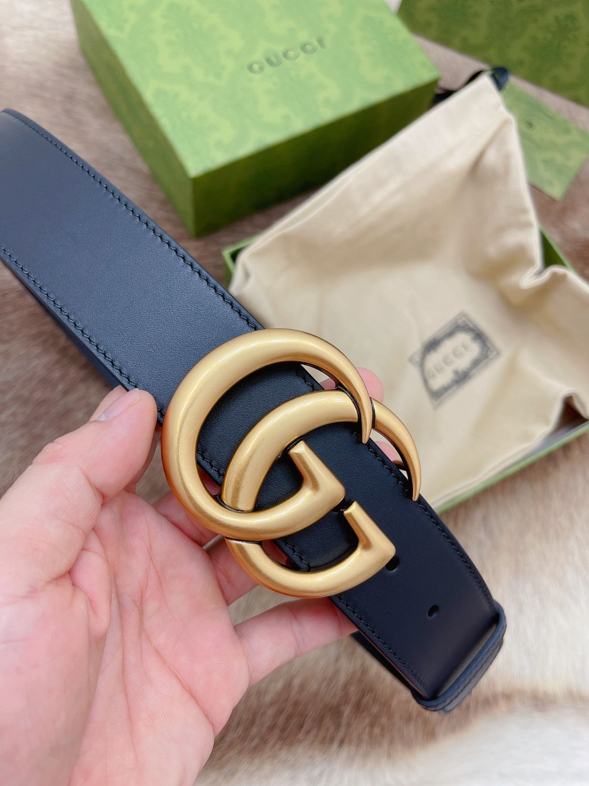 今日特価】Gucci Double G 2.0cm 本革ベルト-3 - メルカリ