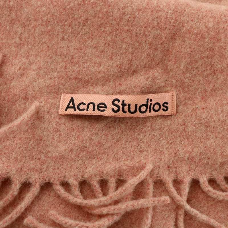 【美品】Acne Studios ピンク フリンジ マフラー Acne Studios - フリンジアルパカスカーフ - フューシャピンク
