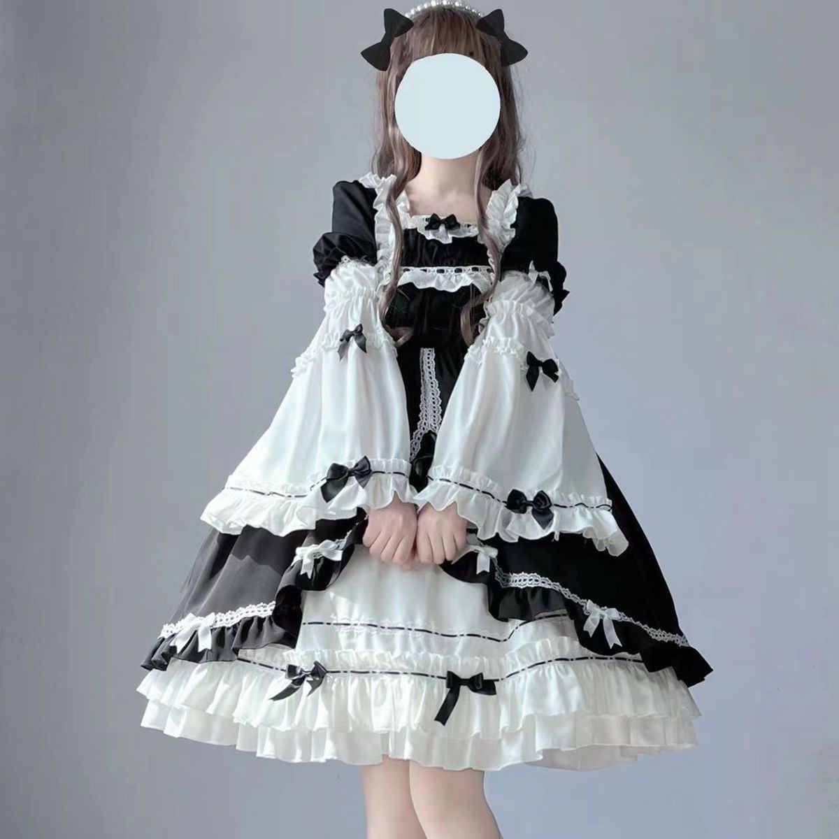 ロリータ ワンピース コスプレ レースワンピ ブラック