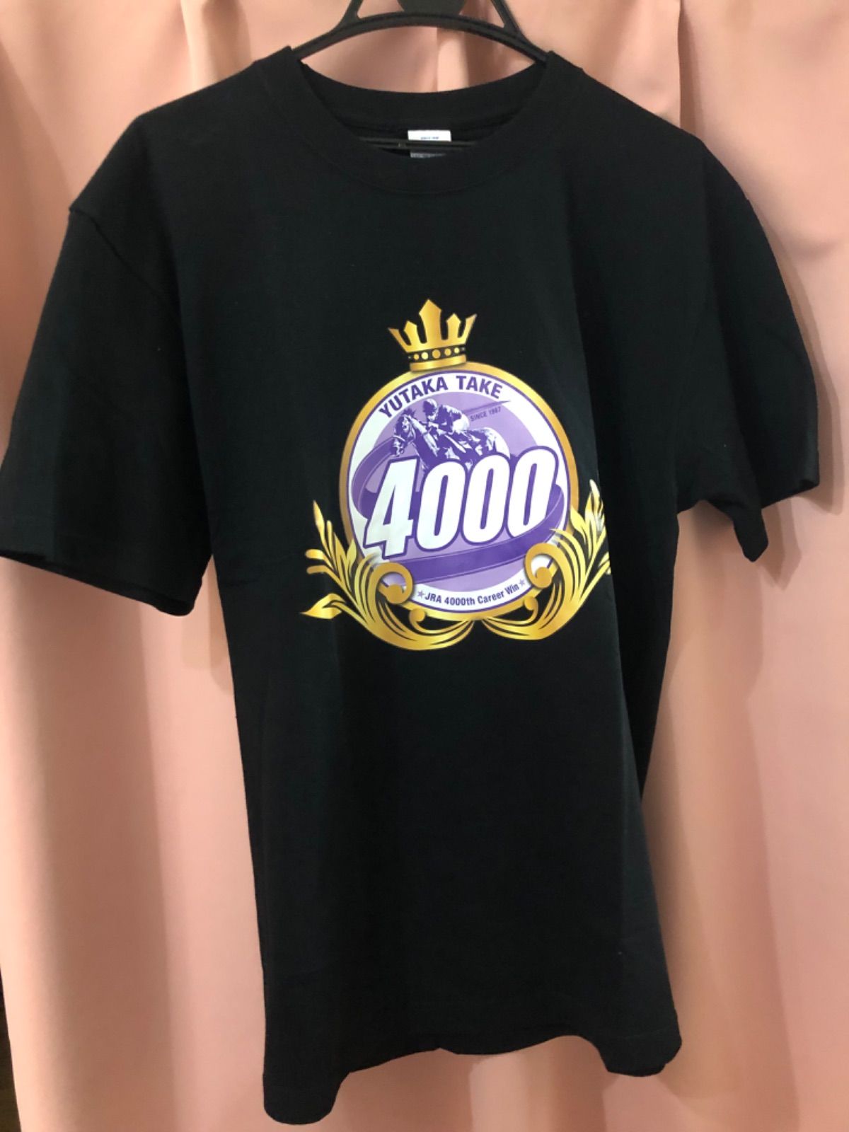 古着 ୨୧⑅ JRA 武豊 騎手 通算4000勝達成記念 Tシャツ ブラック 黒 L 