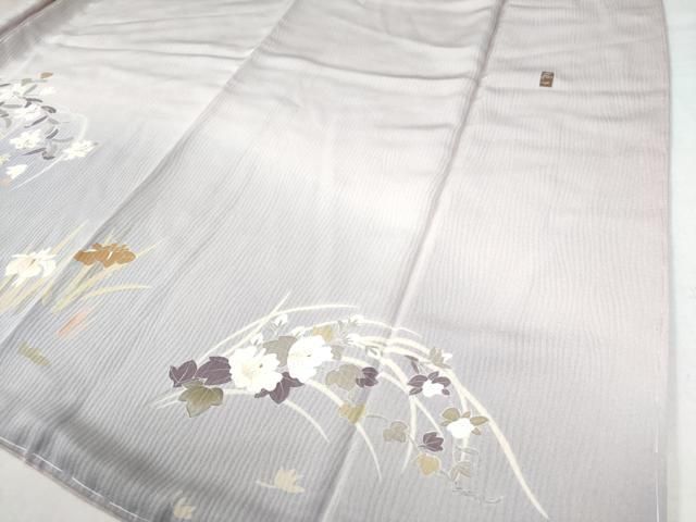 平和屋着物○訪問着 作家物 草花文 暈し染め 金彩 ロング丈 正絹 逸品