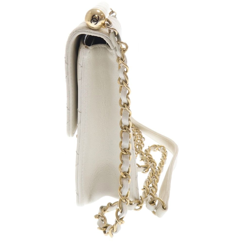 CHANEL (シャネル) マトラッセ ゴートスキン パールチェーンショルダー