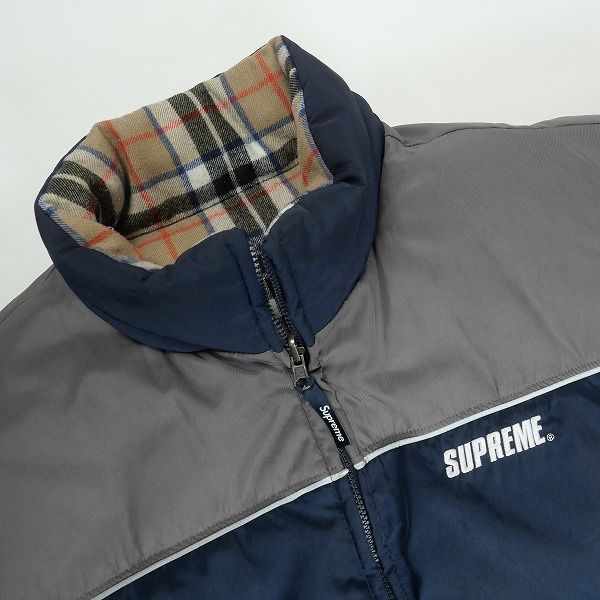 Supreme Reversible Puffer Jacket Navy L