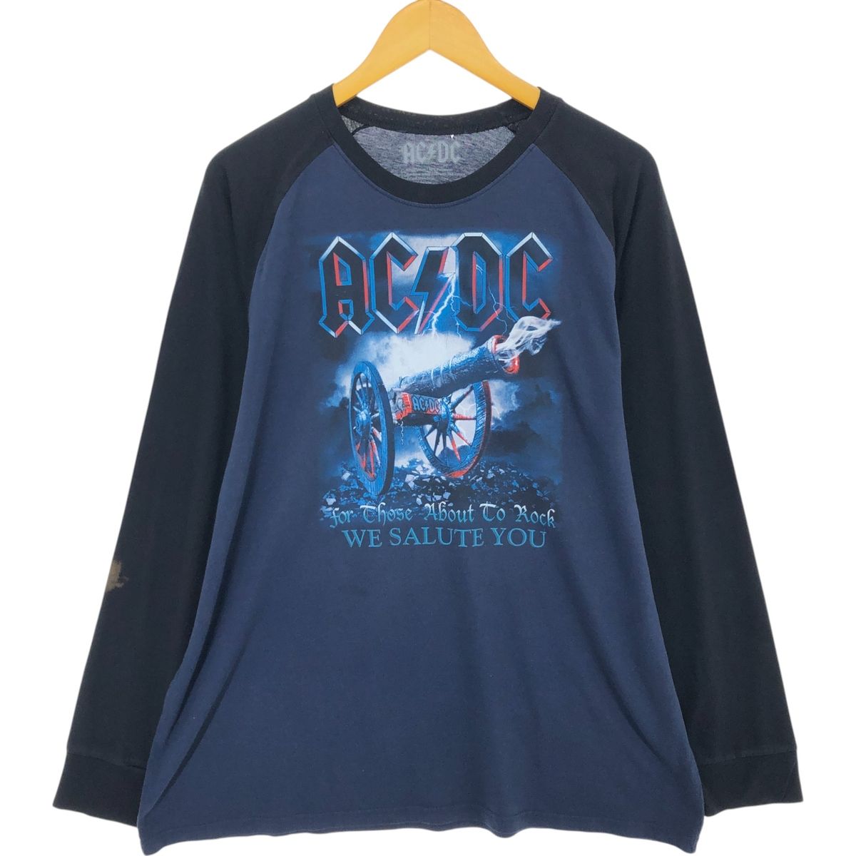 古着 AC/DC エーシーディーシー 七分袖 ラグラン バンドTシャツ バンT メンズXXL相当/eaa504601