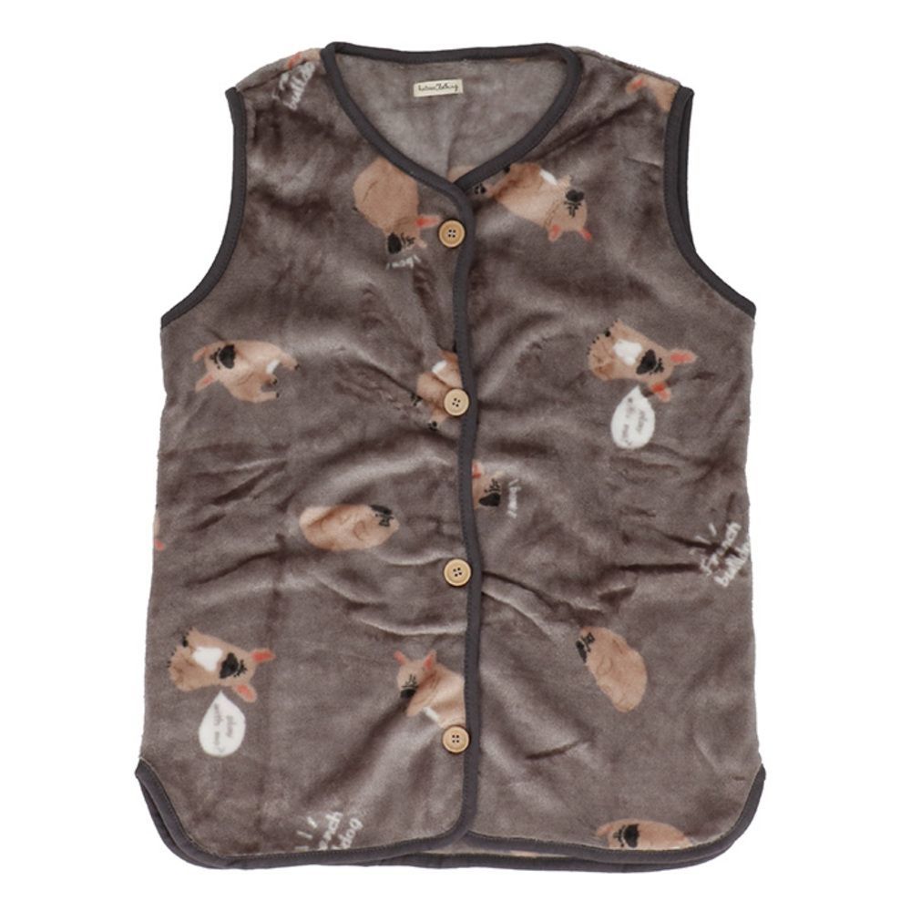 ☆ 5B. French Bulldog GY ☆ Flannel KIDS Sleeper Sleeper Kids Vest Wearable Blanket, Pajamas, Roomwear, Front Opening, Short Sleeve Buttons, Cold Weather Protection, Lightweight, Sleep Prevention, Warm Roomwear for Boys, Girls, Kids, Kids