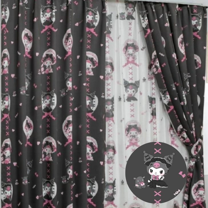 クロミ マイメロディ 真夜中のメロクロ 2級 遮光 遮熱 カーテン レース