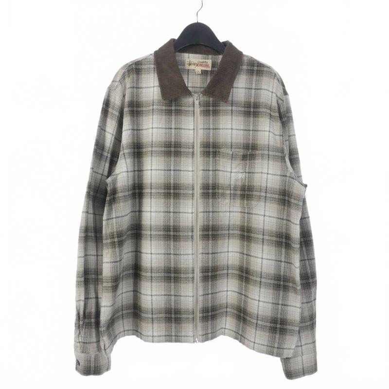 ステューシー STUSSY Frank Plaid ZIP SHIRT オンブレチェック ジップ
