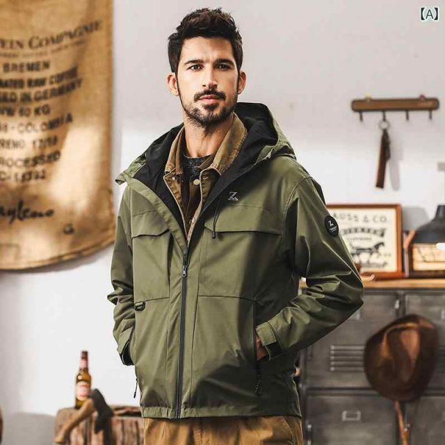 [5XL2 ]春 コーデ メンズ 用 服 シンプル ファッション オシャレ 大人 かっこいい 大きいサイズ ストリート 紳士服 アメリカン レトロ ワークウェア ジャケット アウトドア カジュアル フード