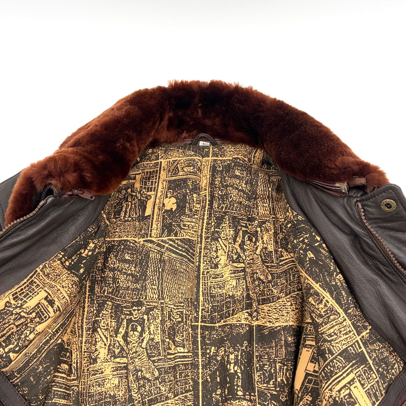 ビンテージ 総裏 ラムレザー ジャケット レザー レザージャケット 本革 ラムレザー ムートン ボア G-1 フライト