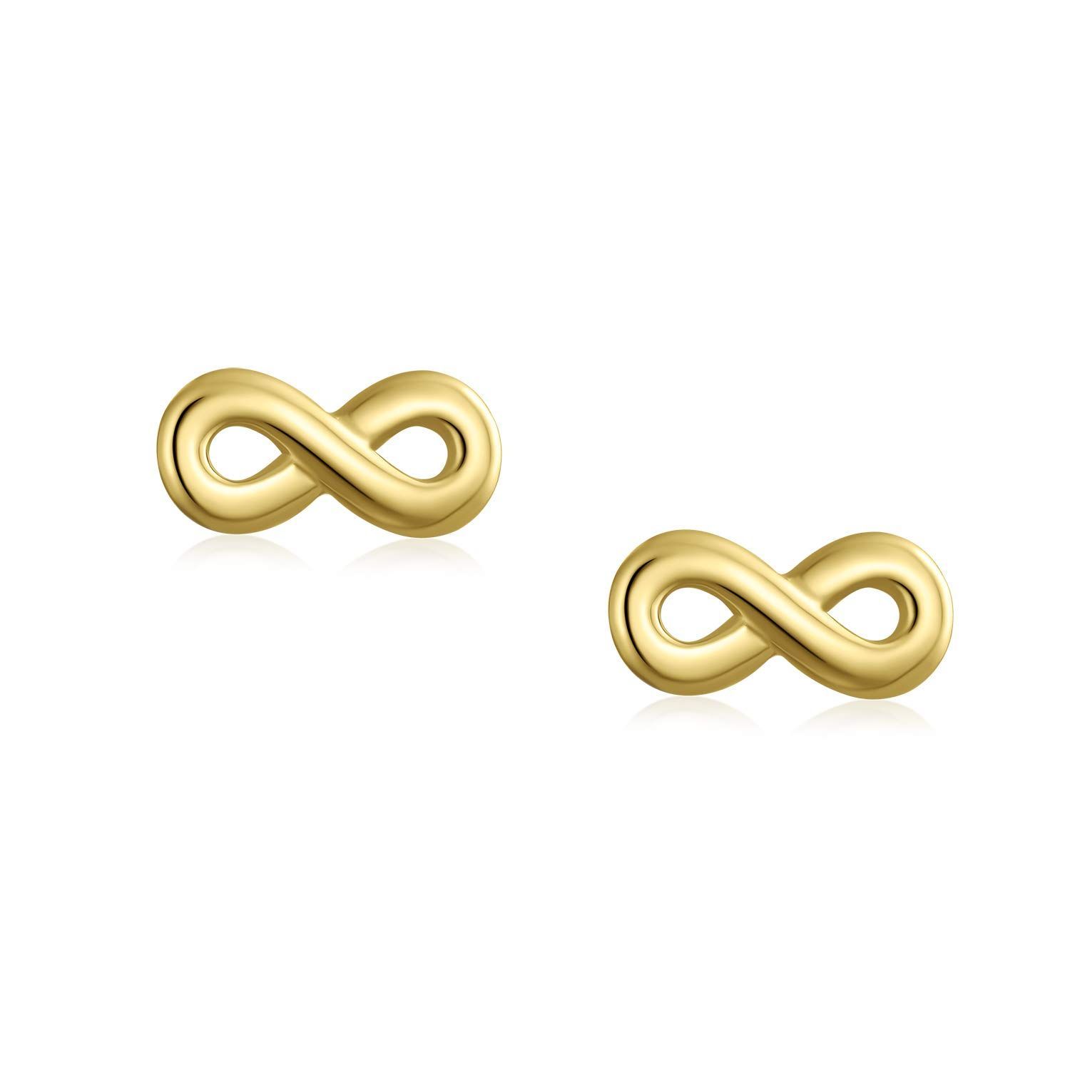 女性ティーンガールフレンド用のシンボルオブラブインフィニティスタッドピアスを持つ小さなミニマリスト