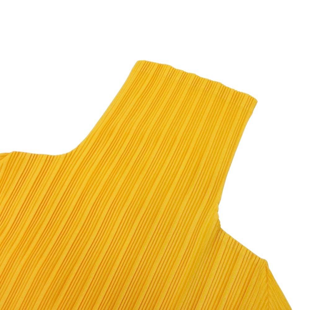 ISSEY MIYAKE イエロー プリーツ長袖トップス 美品 08SS PLEATS PLEASE プリーツプリーズ イッセイミヤケ